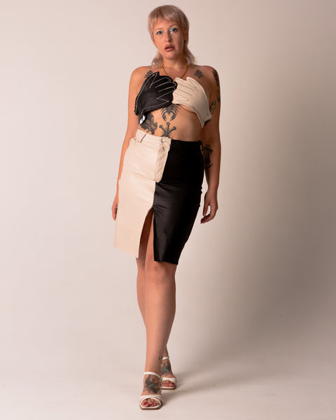 The Sublime - Fitted Leather Midi Skirt