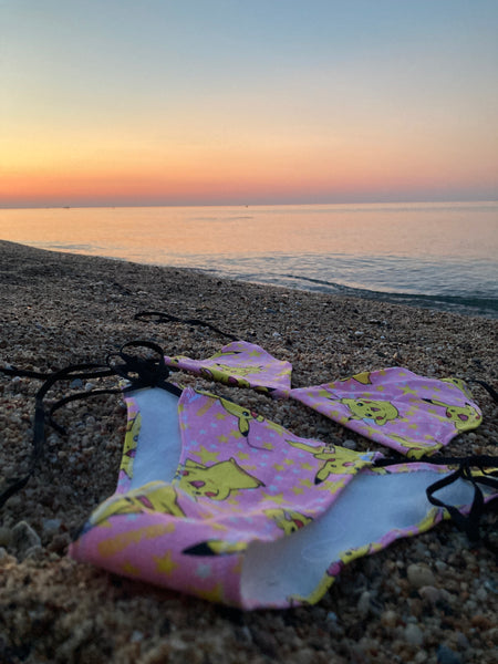 Up-cycled Character Bikini Top